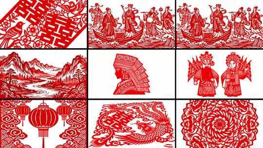 中国传统红色剪纸艺术 民俗剪纸文化