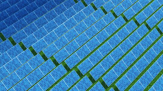 太阳能板与新能源概念3D渲染