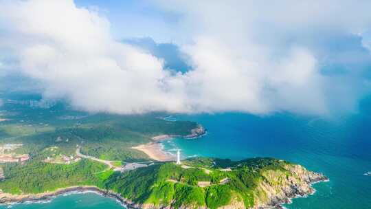 海南文昌海南岛云海高视角航拍海洋风景延时