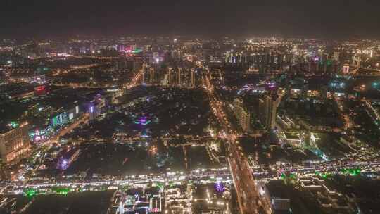 江苏无锡大景夜景灯光航拍延时