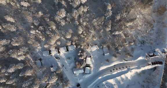 长白山雪岭景区航拍