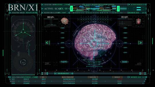 大脑智能中心科技屏幕操作系统HUD界面