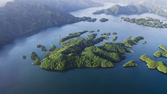 安徽省黄山太平湖景区航拍风光