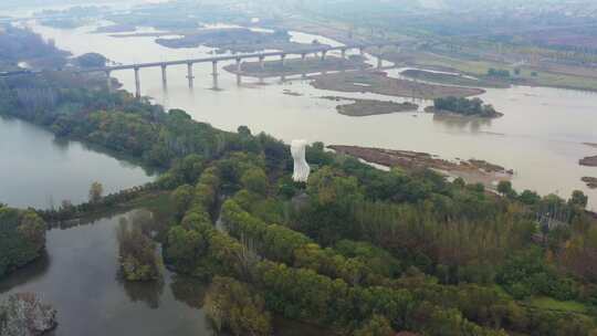 陕西省西安 浐灞国家湿地公园航拍