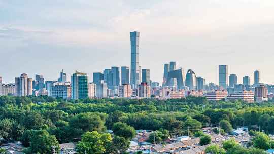 中国北京国贸CBD城市建筑群风光延时