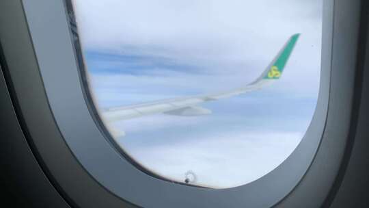 飞机玄窗外风景视频素材模板下载