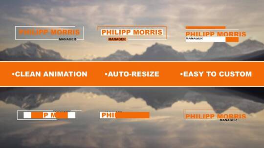 时尚橙色标题字幕条素材包采访介绍AE模板