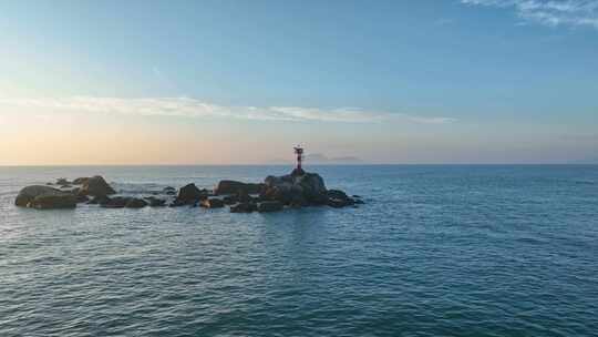 海南万宁乌场渔港灯塔航拍