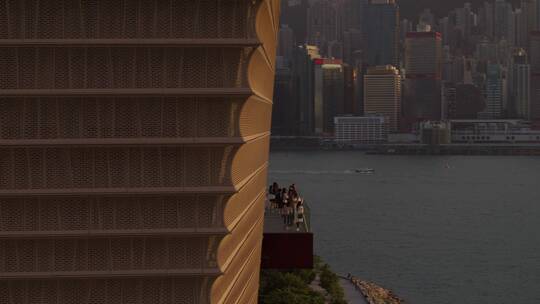 香港故宫文化博物馆航拍游客人文