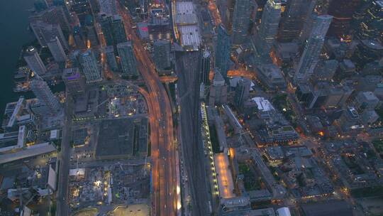 无人机航拍城市夜景