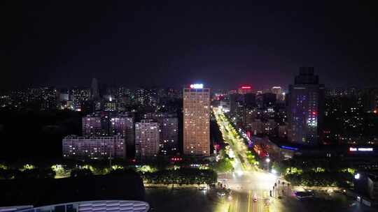 安徽蚌埠会展中心夜景航拍