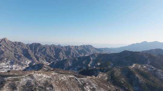 慕田峪长城雪景航拍