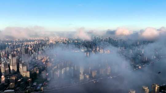 4K航拍上海城市风光自然美景