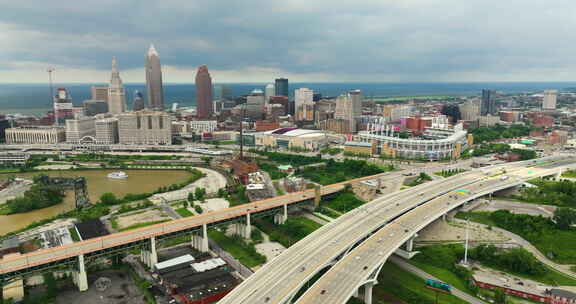 克利夫兰俄亥俄州的高速公路交通美国市中心