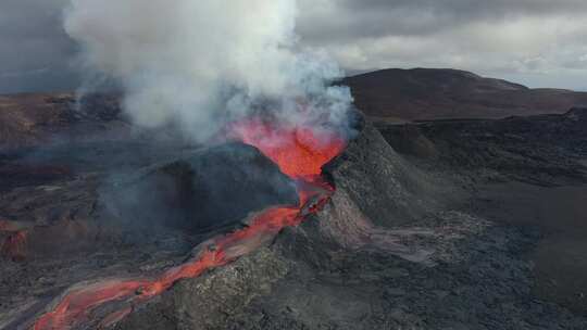 火山岩浆火山喷发熔岩高清在线视频素材下载