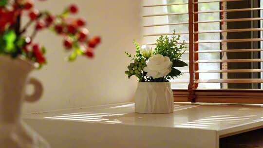 唯美小清新光影窗帘飘动