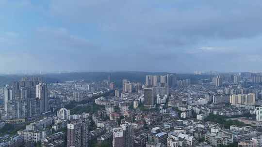 航拍四川乐山城市建设乐山大景