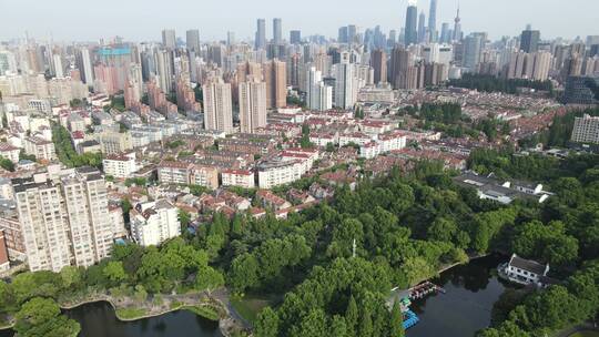 上海虹口区全景4K航拍视频素材模板下载