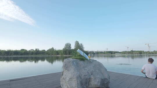 成都北湖公园美景视频素材模板下载