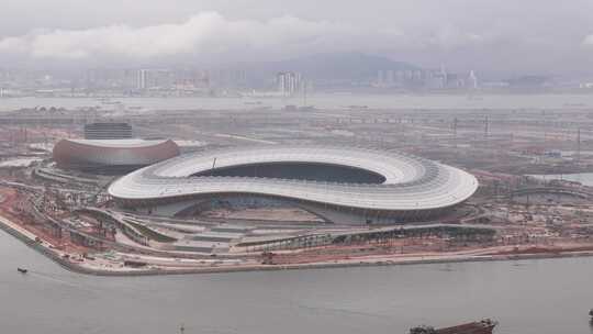 广州市南沙全民文化体育综合体鸟瞰航拍
