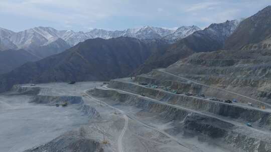 西北采矿场 露天采矿场 工厂 矿场视频素材模板下载