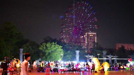 夜景游乐场摩天轮