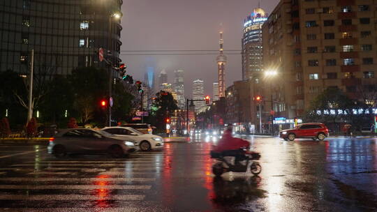 上海城市雨夜