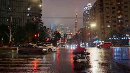 上海城市雨夜视频素材模板下载