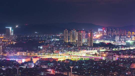 大树营立交桥（远景）夜景延时