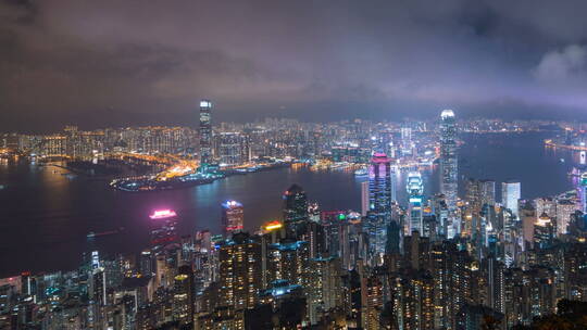 延时航拍城市夜景