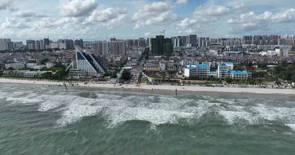 北海侨港海滩海景航拍