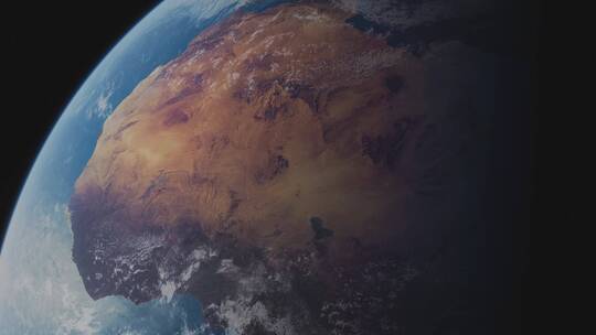 震撼蓝色地球非洲三维动画漫游大气卫星合成