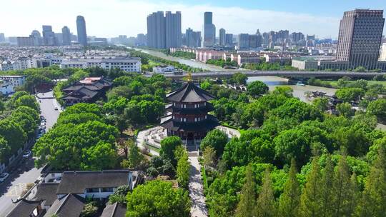 4K航拍苏州寒山寺7