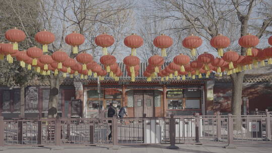 北京胡同过年街景气氛 春节街景氛围