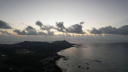 海南 文昌 淇水湾 航拍 早上视频素材模板下载