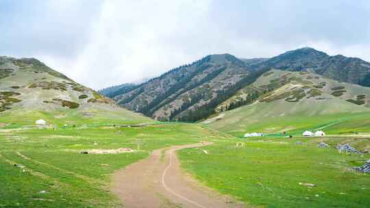 8K延时新疆自然风光高山牧场 草原山峰