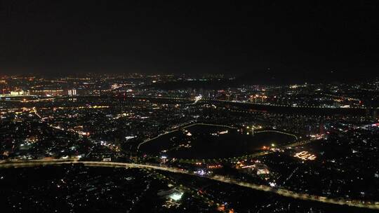 泉州大景500米高空航拍泉州市区夜景城市