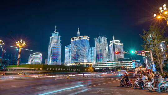 昆明东风广场夜景灯光秀延时全景6K