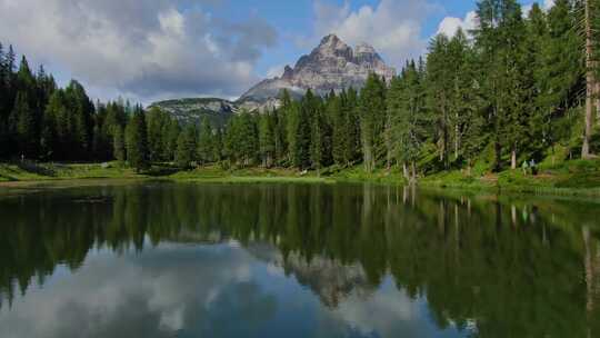 Lake， Dolomites，风景，意