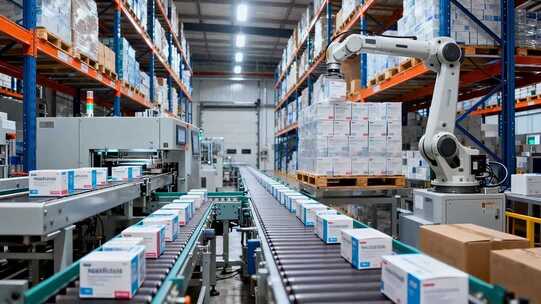 仓库自动化生产线机械臂作业