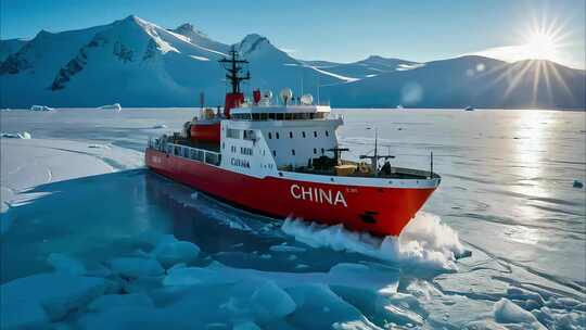 中国南极科考站冰雪风光