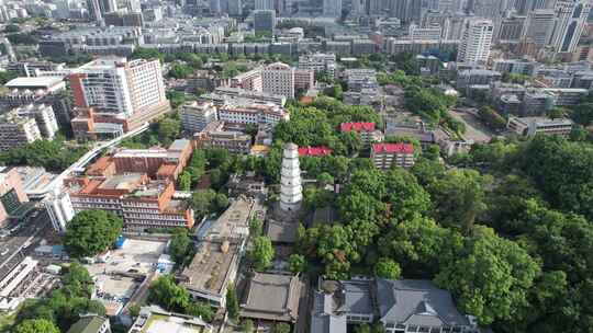 福建福州定光寺定光塔地标建筑白塔航拍