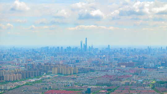 延时摄影航拍上海城市全景风光