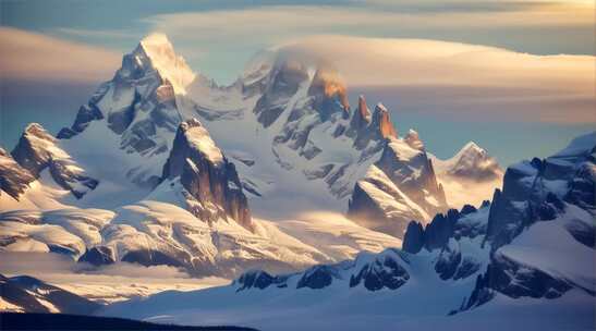 AIGC素材 雪山山峰之巅山脉风景