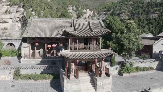 航拍山西吕梁安国寺夏季风光