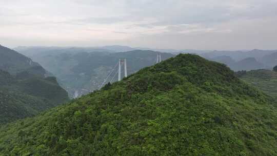 贵州清水河大桥航拍空镜