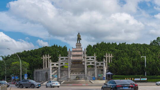 中山市孙文公园孙中山塑像延时