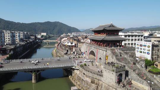 福建长汀古城4A景区航拍