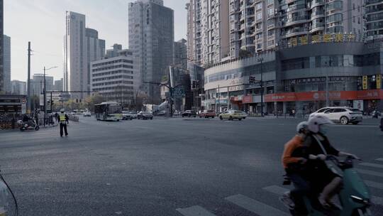 上海浦西马路街景视频素材模板下载