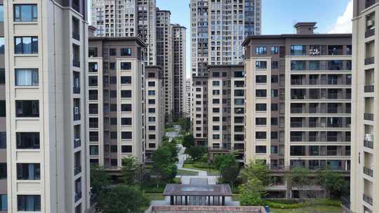 现代小区住宅楼航拍居民楼住宅小区建筑群